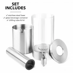 Final Touch Tabletop & Bar Stainless Steel & Glass Beverage Dispenser