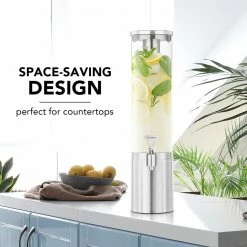 Final Touch Tabletop & Bar Stainless Steel & Glass Beverage Dispenser