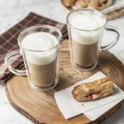 Final Touch Chefs Tools 17 Oz Double-Wall Insulated Glass Mug