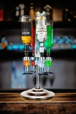 Final Touch 4 Bottle Led Liquor Dispenser Tabletop & Bar