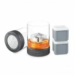 Final Touch Wheel'n 12 Oz / 350 Ml Glasses With Ice Cube Moulds - 4 Piece Set Tabletop & Bar