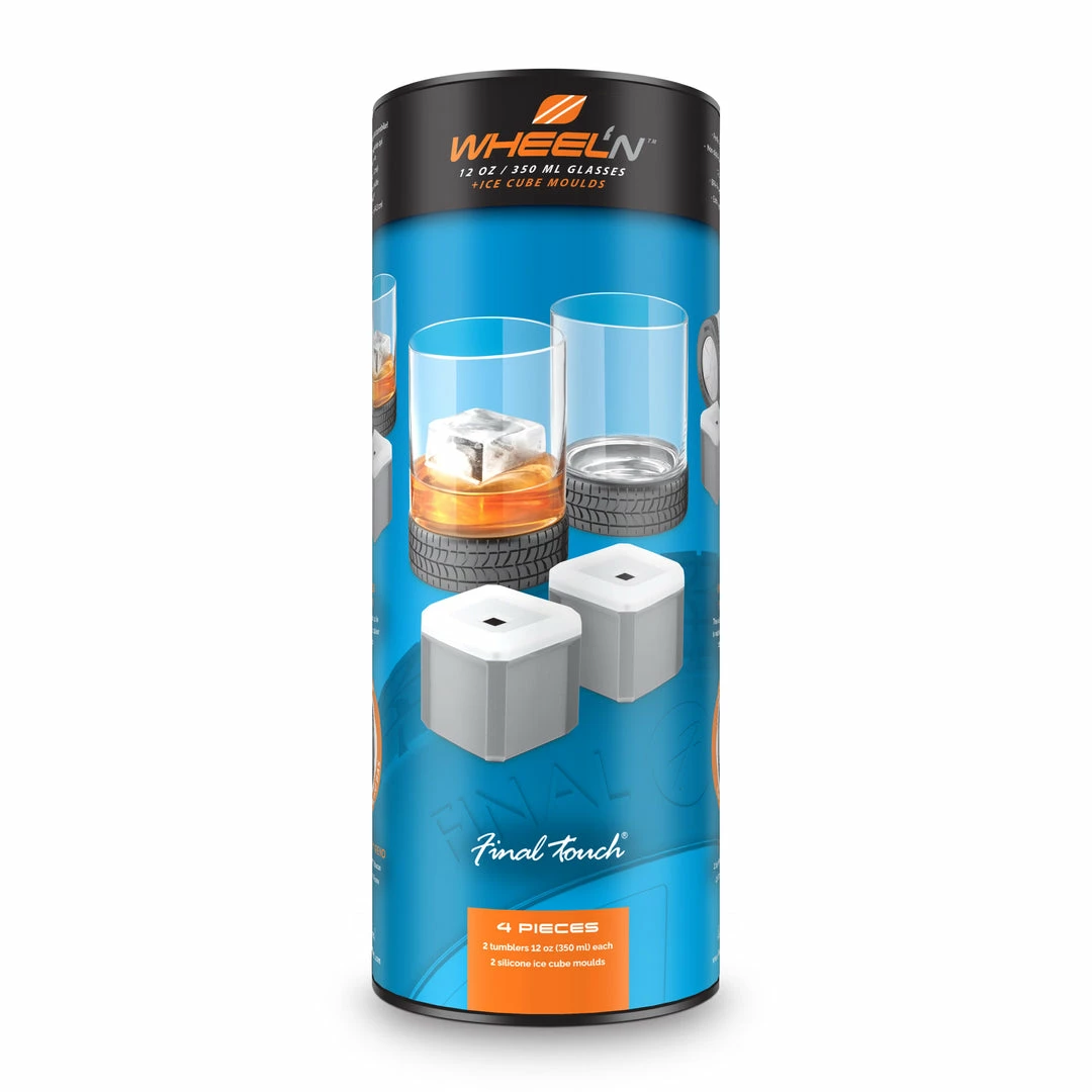 Deals 🎉 Final Touch Wheel'n 12 Oz / 350 Ml Glasses With Ice Cube Moulds - 4 Piece Set Tabletop & Bar ❤️ 5 Final Touch Wheel'n 12 Oz / 350 Ml Glasses With Ice Cube Moulds - 4 Piece Set Tabletop & Bar