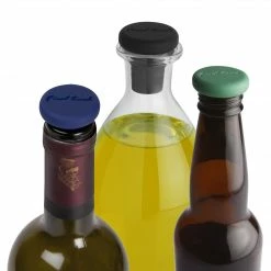 Final Touch Silicone Bottle Stoppers - Set Of 4 Chefs Tools