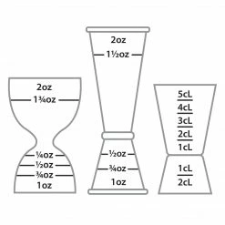 Final Touch Mixed Metal Double Jiggers - Set Of 3