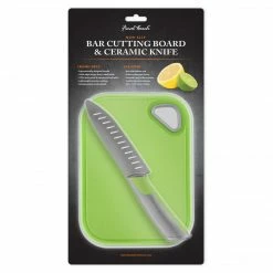 Final Touch Non-Slip Bar Cutting Board & Ceramic Knife Chefs Tools