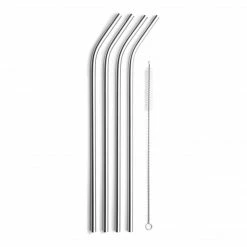 Final Touch Chefs Tools Stainless Steel Straws - Set Of 4