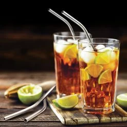 Final Touch Chefs Tools Stainless Steel Straws - Set Of 4