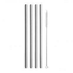 Final Touch Chefs Tools Stainless Steel Straws - Set Of 4