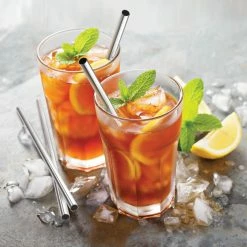 Final Touch Chefs Tools Stainless Steel Straws - Set Of 4