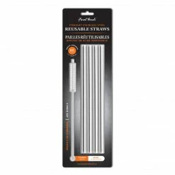 Final Touch Chefs Tools Stainless Steel Straws - Set Of 4