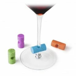 Final Touch Cork Shaped Glass Markers - Set Of 4