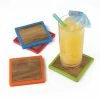 Final Touch Tabletop & Bar Coloured Wood Coasters - Set Of 4