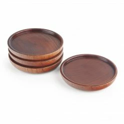 Final Touch Solid Wood Drink Coasters - Set Of 4