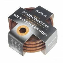 Final Touch Solid Wood Drink Coasters - Set Of 4