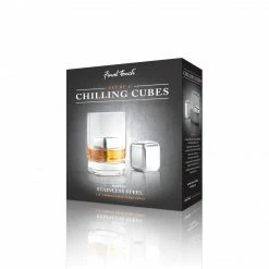 Final Touch Whiskey Cubes - Set Of 2 - Stainless Steel Tabletop & Bar