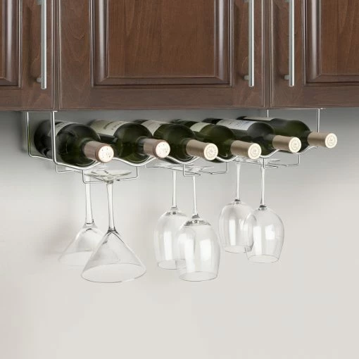 Final Touch Under Cabinet 6 Bottle Wine / Glass Rack