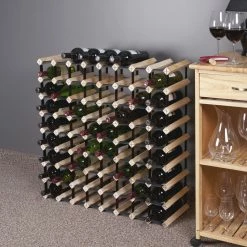 Final Touch 72 Bottle Wine Rack - Natural Finish Storage