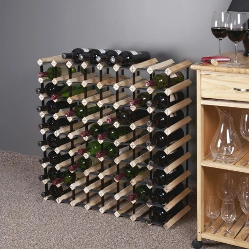 Final Touch 72 Bottle Wine Rack - Natural Finish Storage