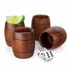 Final Touch Tabletop & Bar Wood Barrel Shots - Set Of 4