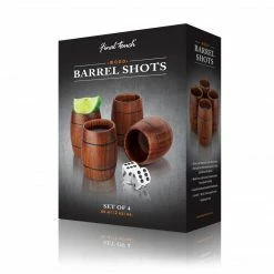 Final Touch Tabletop & Bar Wood Barrel Shots - Set Of 4