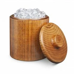 Final Touch Solid Wood Ice Bucket 1.25 Quart - 40 Oz Tabletop & Bar