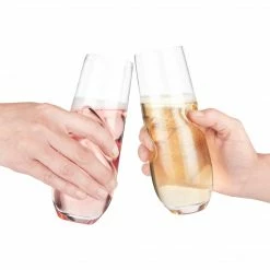 Final Touch Tabletop & Bar Bubbles Sparkling, Champagne, Bubbly Glass Set With Opener - 10 Oz (300 Ml)