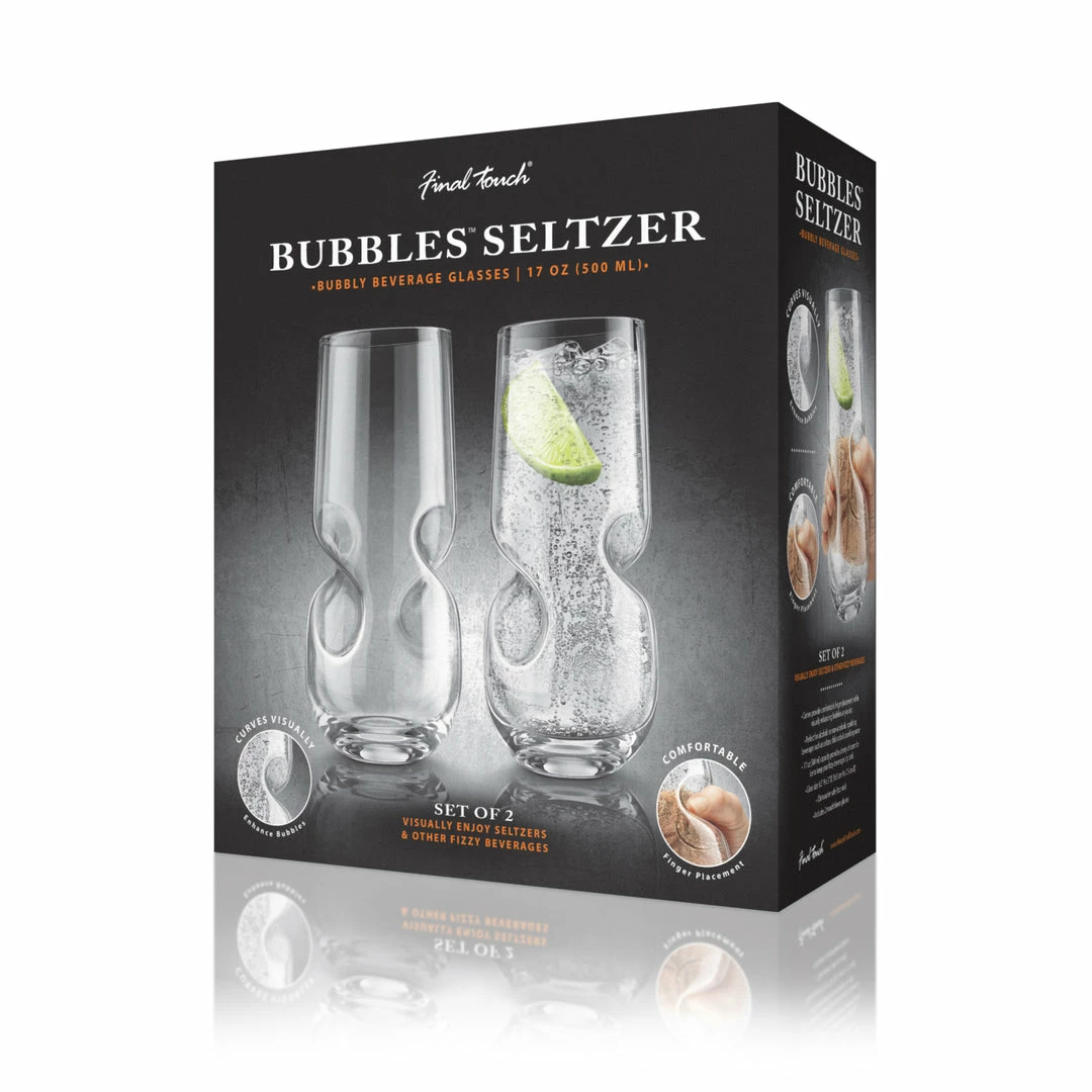 Cheap ⌛ Final Touch Bubbles Seltzer / Bubbly Beverage Glasses - 17 Oz (500 Ml) ✨ 5 Final Touch Bubbles Seltzer / Bubbly Beverage Glasses - 17 Oz (500 Ml)