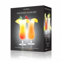 Final Touch Tabletop & Bar Hurricane Cocktail Glass Set - Set Of 2