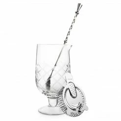 Final Touch Extra-Large Stemmed Yarai Mixing Pitcher With Hawthorne Strainer Tabletop & Bar
