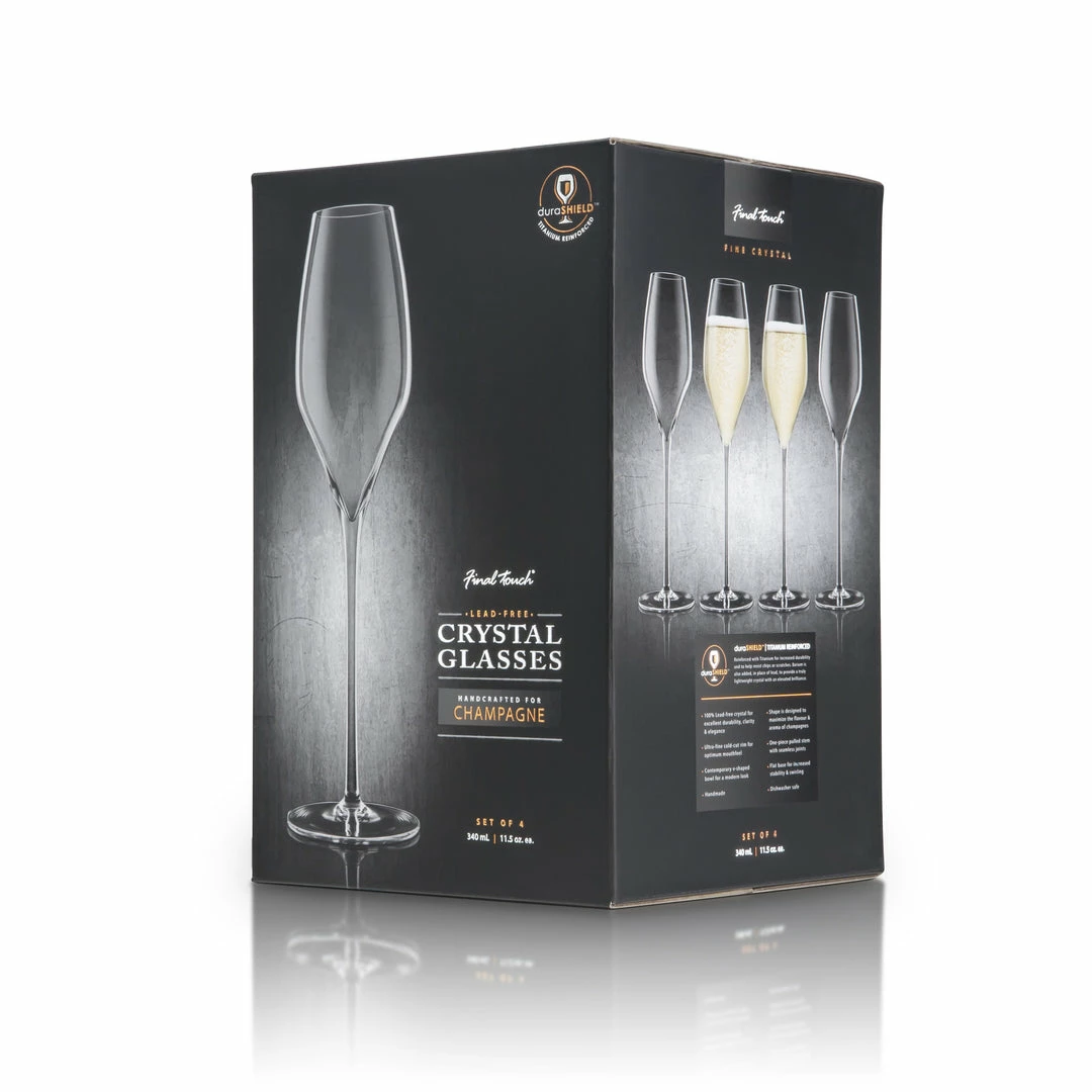 Best Sale βοΈ Final Touch Champagne Lead-Free Crystal Glasses π 8 Final Touch Champagne Lead-Free Crystal Glasses