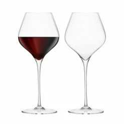 Final Touch Burgundy Lead-Free Crystal Glasses - Set Of 2