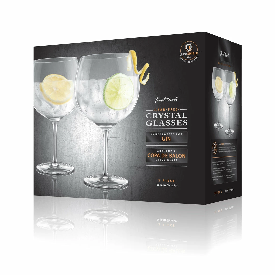 Budget π Final Touch Gin Lead-Free Crystal Glasses - Set Of 2 π 5 Final Touch Gin Lead-Free Crystal Glasses - Set Of 2