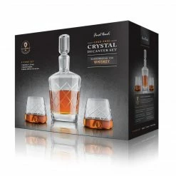 Final Touch Tabletop & Bar 4 Piece Lead-Free Crystal Whiskey Decanter Set