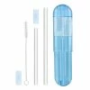 Final Touch Chefs Tools GoSip Glass Reusable Straws -Translucent Blue