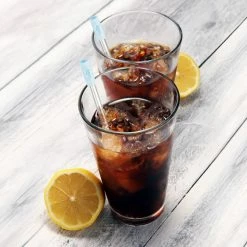 Final Touch Chefs Tools GoSip Glass Reusable Straws -Translucent Blue