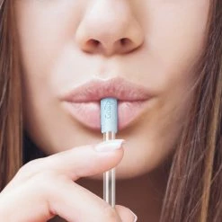 Final Touch Chefs Tools GoSip Glass Reusable Straws -Translucent Blue