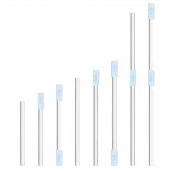 Final Touch Chefs Tools GoSip Glass Reusable Straws -Translucent Blue