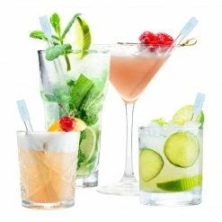 Final Touch Chefs Tools GoSip Glass Reusable Straws -Translucent Blue