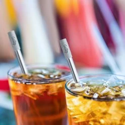 Final Touch GoSip Stainless Steel Reusable Straws - Translucent Grey