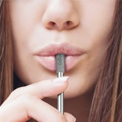Final Touch GoSip Stainless Steel Reusable Straws - Translucent Grey