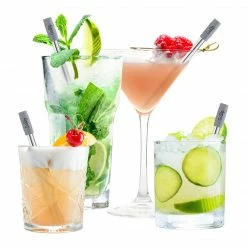 Final Touch GoSip Stainless Steel Reusable Straws - Translucent Grey