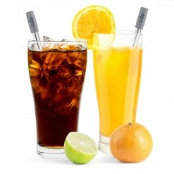 Final Touch GoSip Stainless Steel Reusable Straws - Translucent Grey