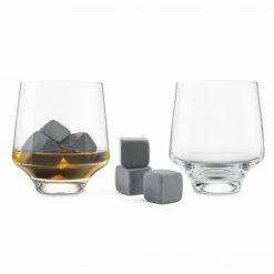 Final Touch Chilling Stone Rocks Glass Set - 8 Piece Set Tabletop & Bar